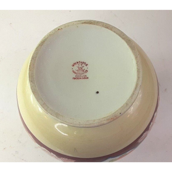 Vintage Japanese Chikusa Vase Multicolor Floral Bird Hand Painted 6.5" - Picture 9 of 10